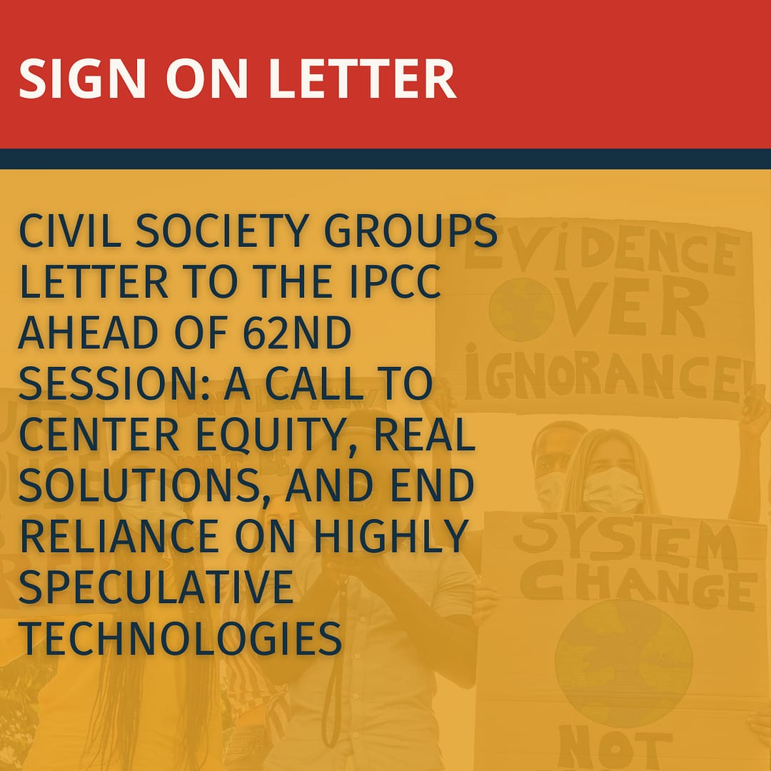 IPCC Letter