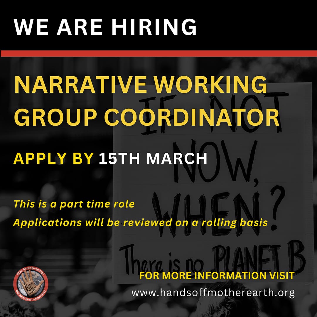 Narrative Working Group Coordinator Vacancy (Square Sticker)