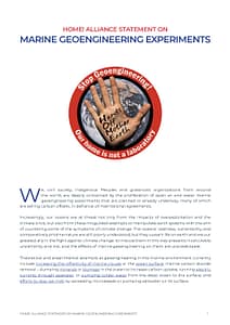 (w links) Home! Alliance Statement on Marine Geoengineering Experiments